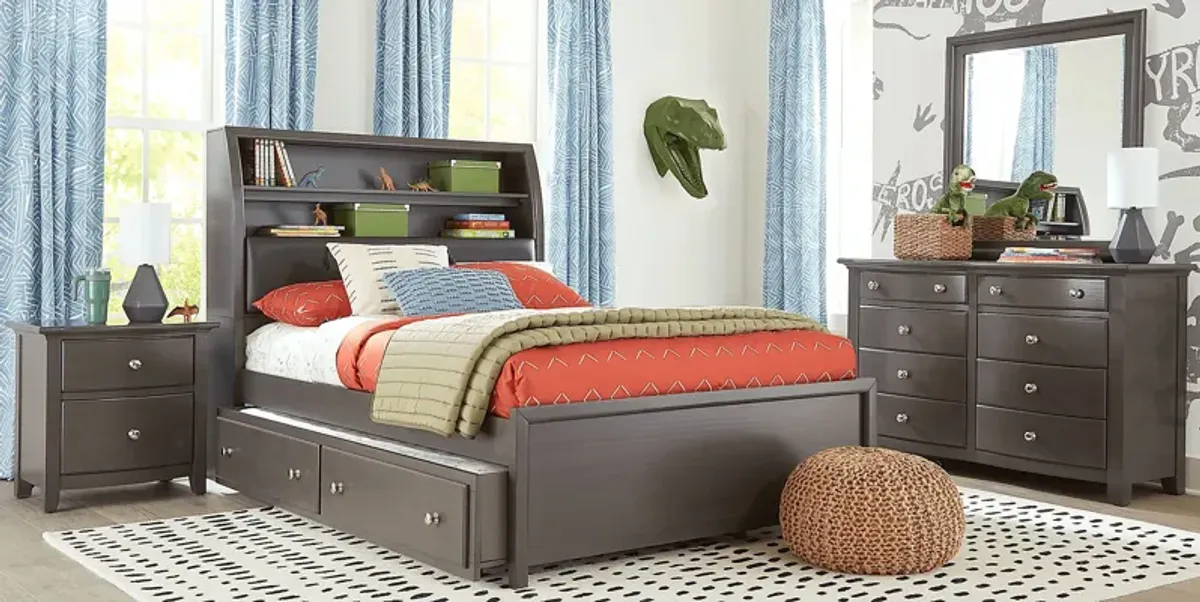 Kids Santa Cruz Gray 3 Pc Twin Bookcase Bed