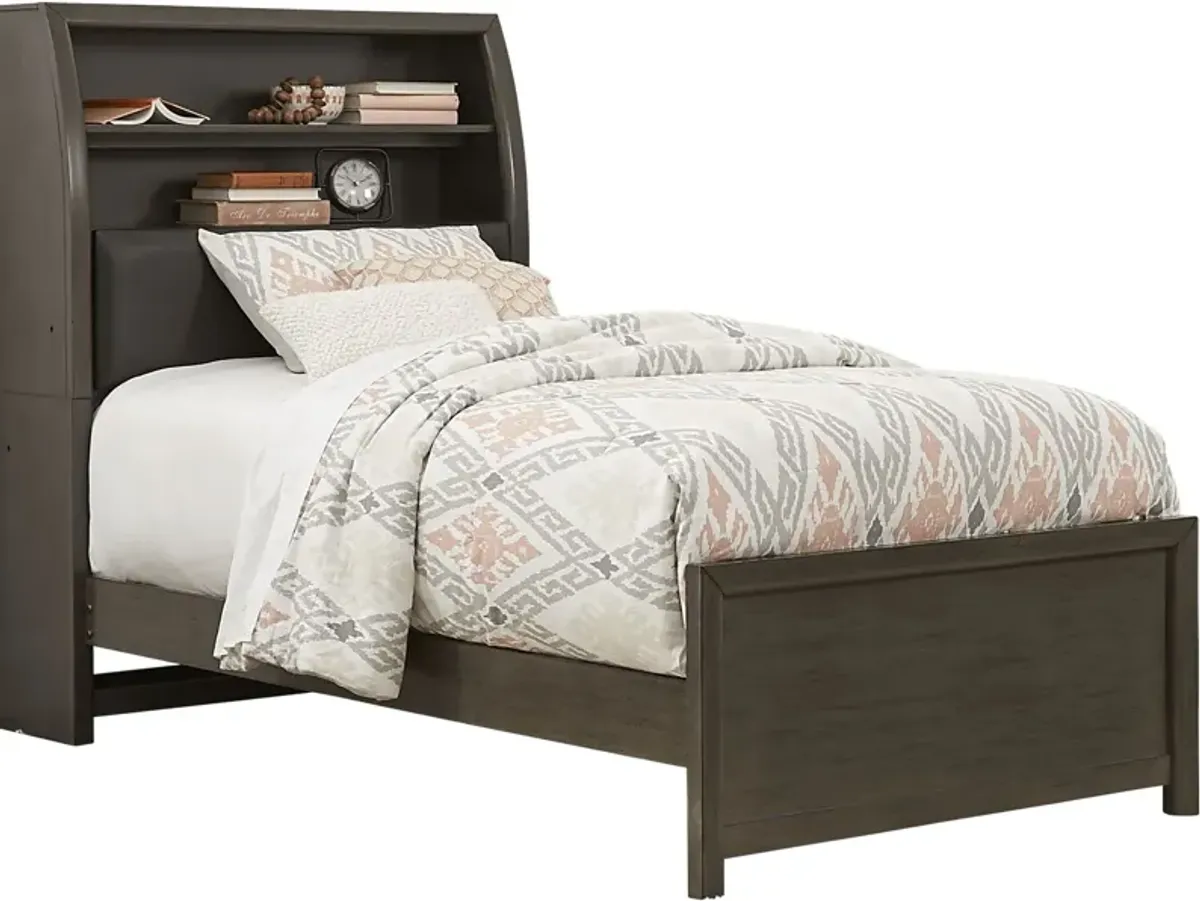 Kids Santa Cruz Gray 3 Pc Twin Bookcase Bed