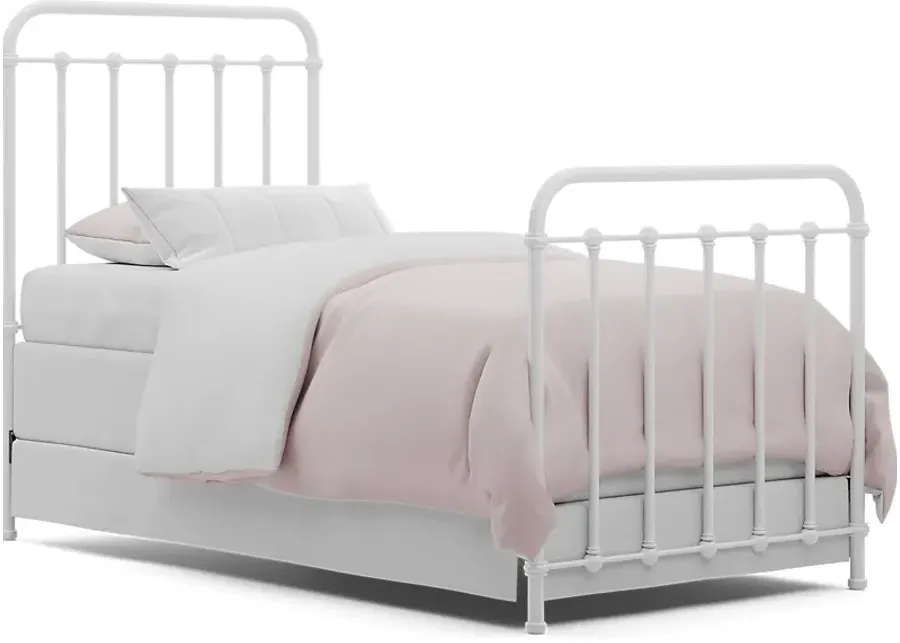 Kids Saddlerock White 3 Pc Twin Metal Bed