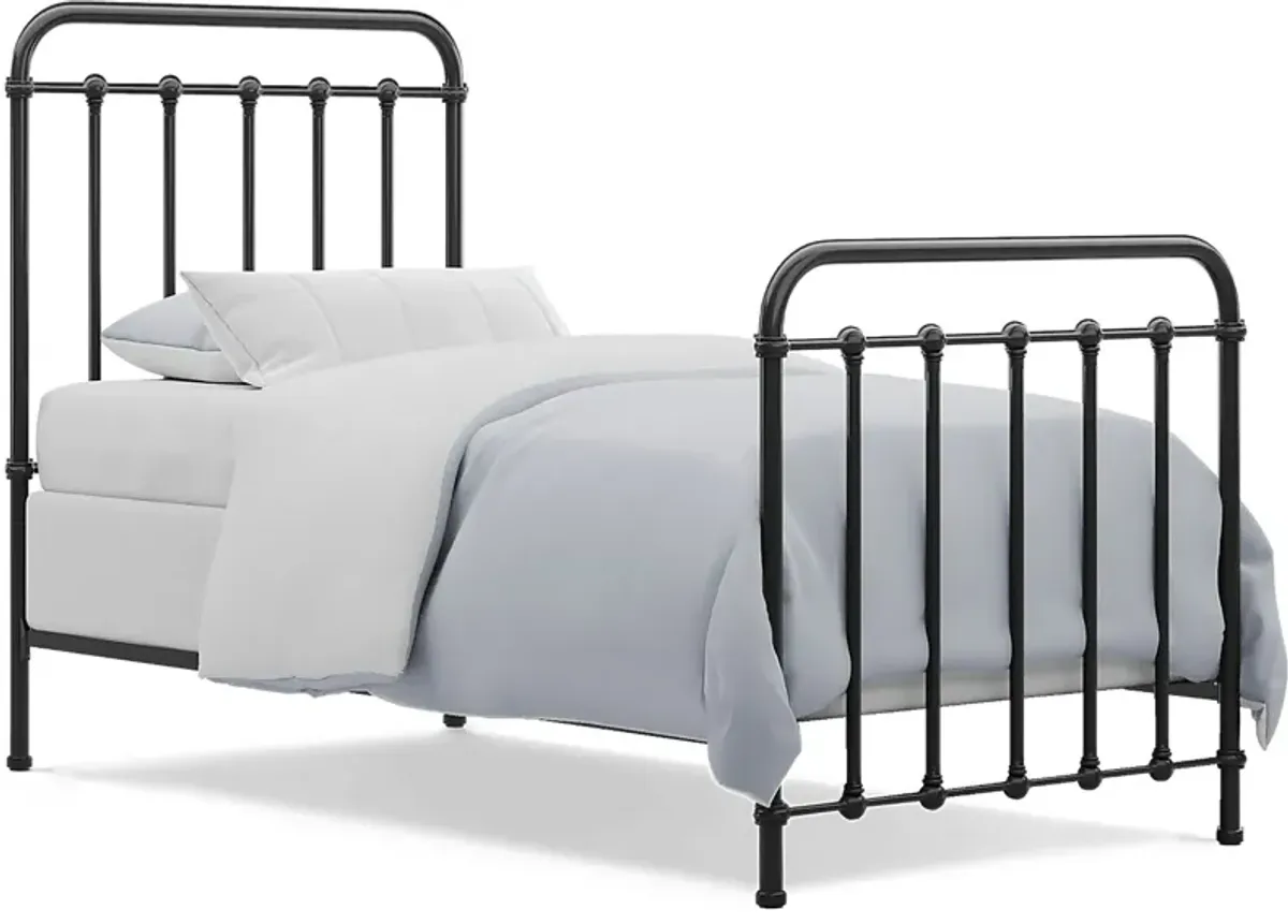 Kids Saddlerock Dark Gray 3 Pc Twin Metal Bed