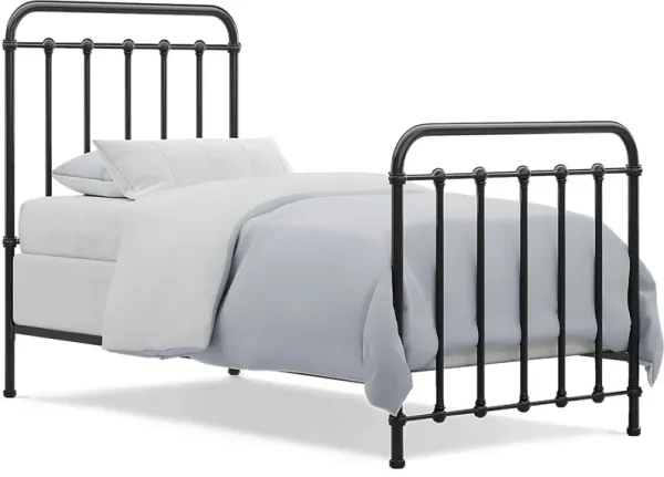 Kids Saddlerock Dark Gray Twin Metal Bed