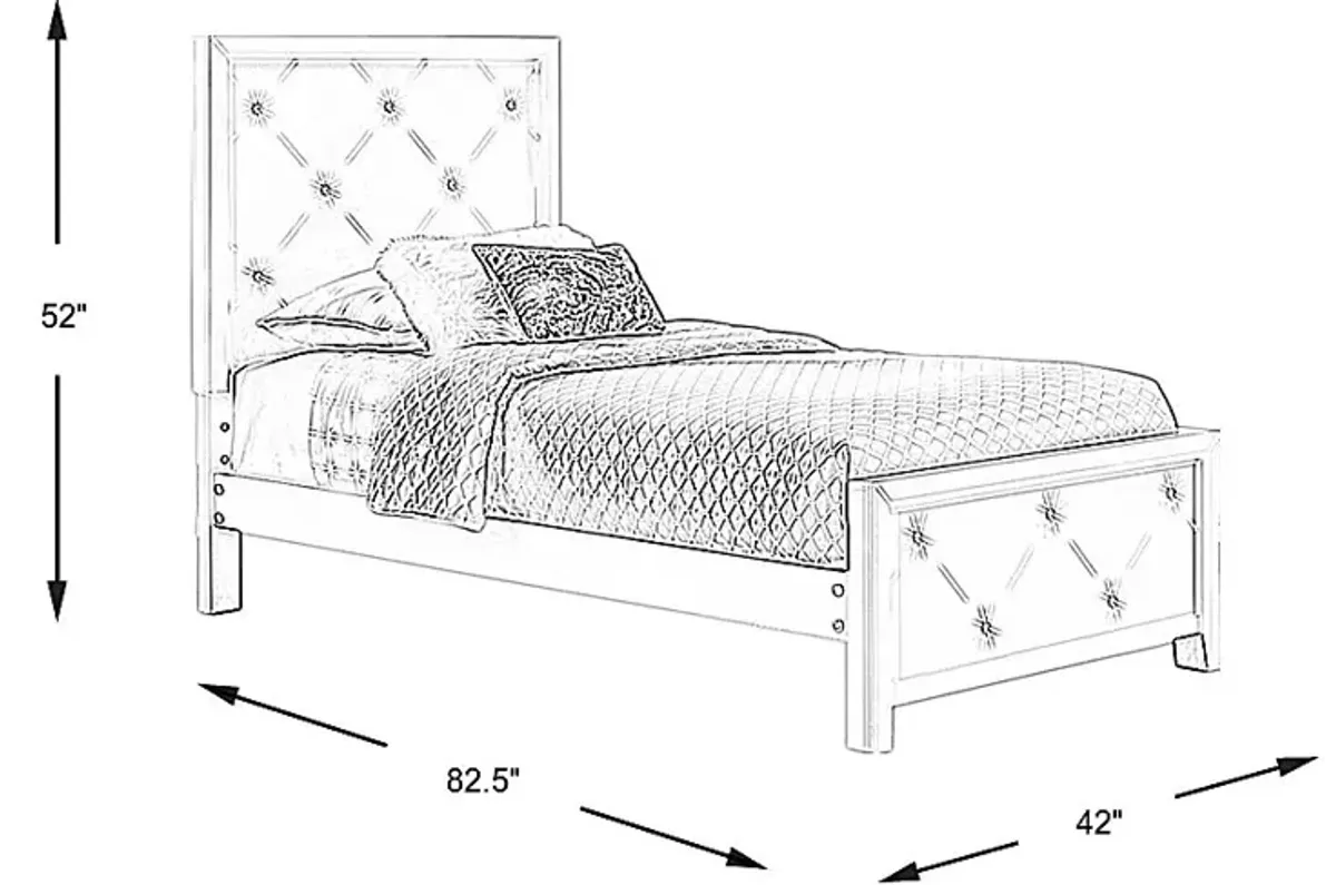 Disney Frozen Ice White 3 Pc Twin Panel Bed