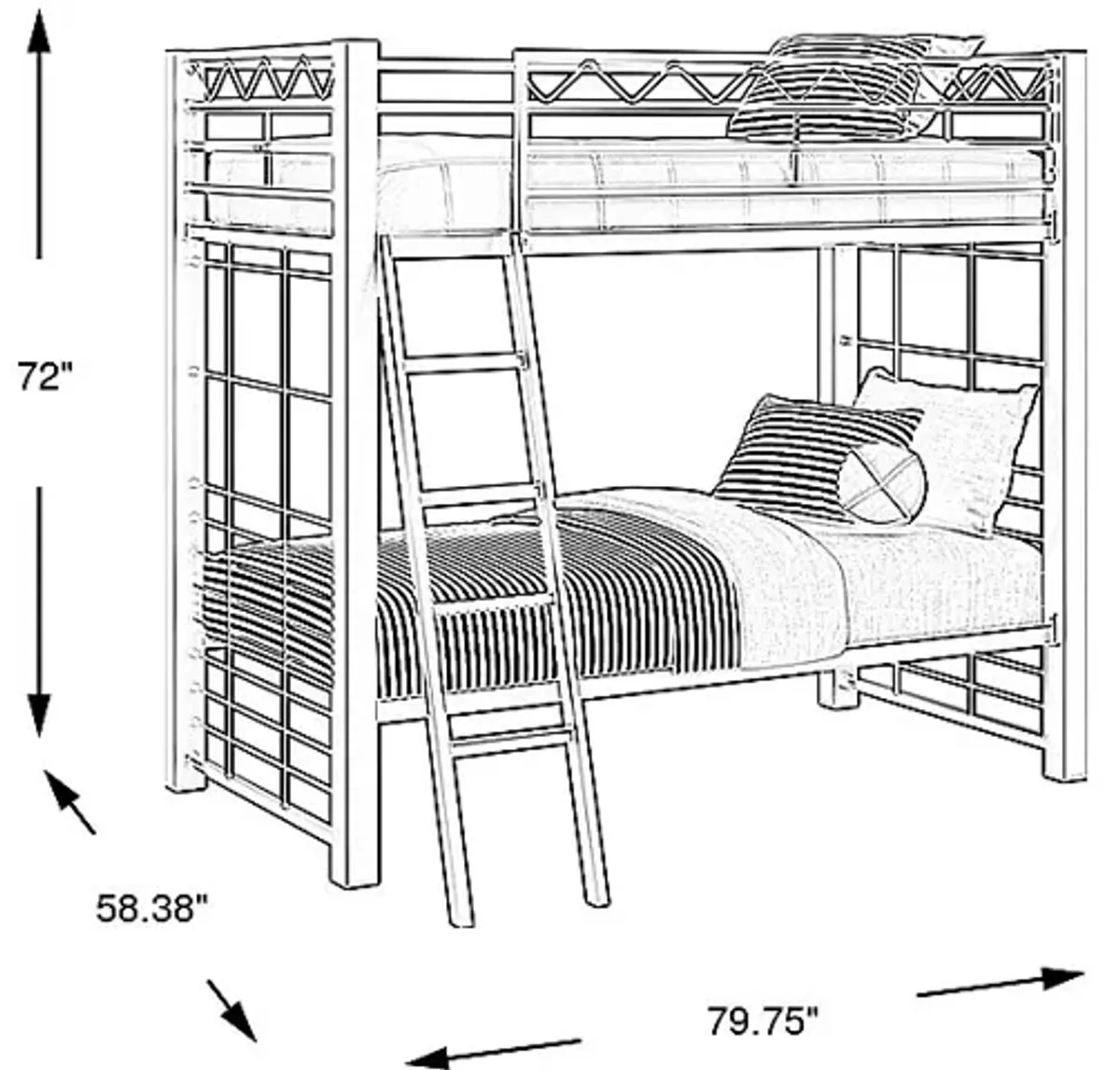 Build-A-Bunk Gray Twin/Twin Bunk Bed