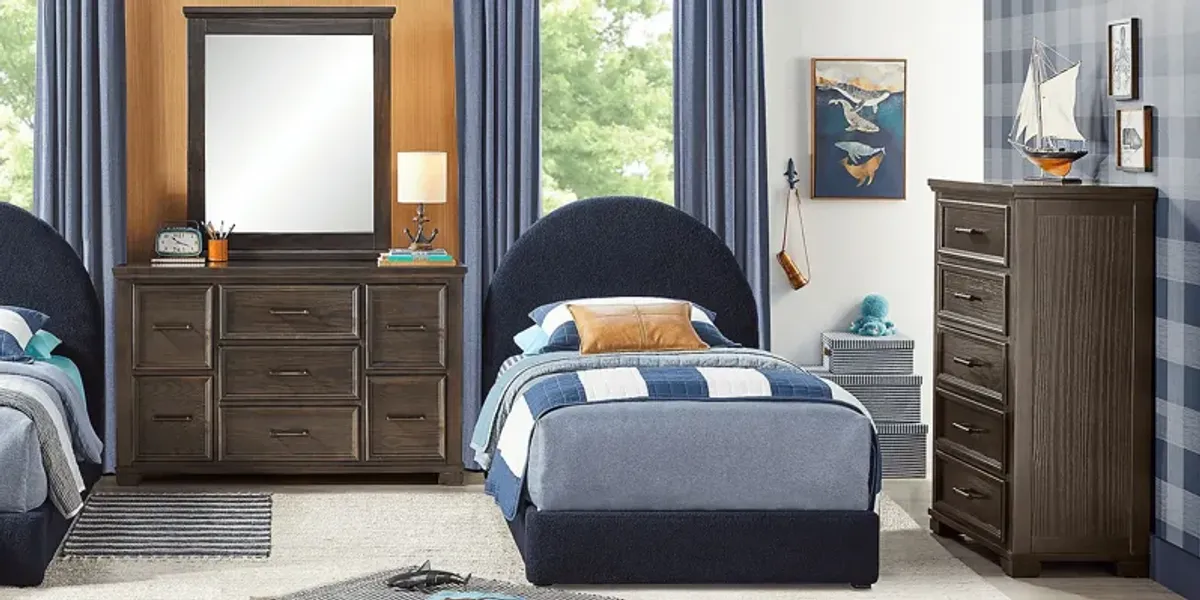 Kids Moonstone Navy 3 Pc Twin Upholstered Bed