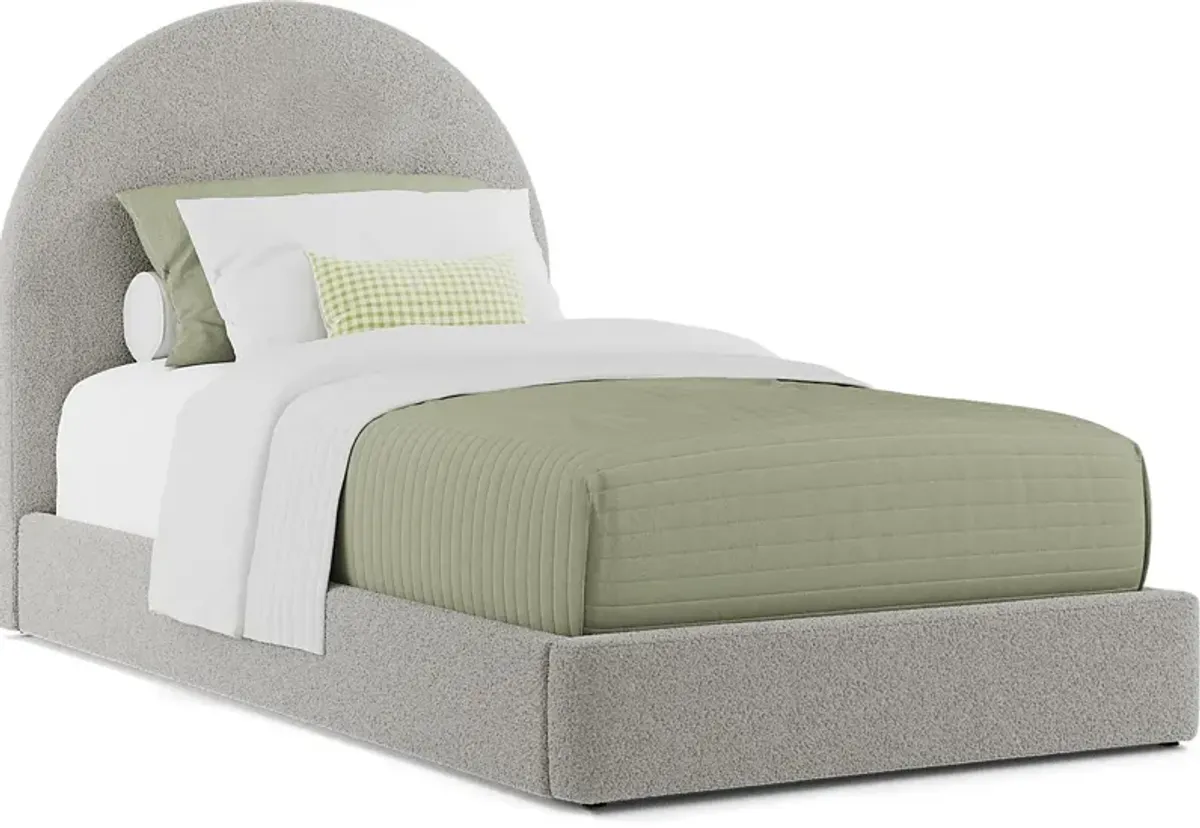 Kids Moonstone Gray 3 Pc Twin Upholstered Bed