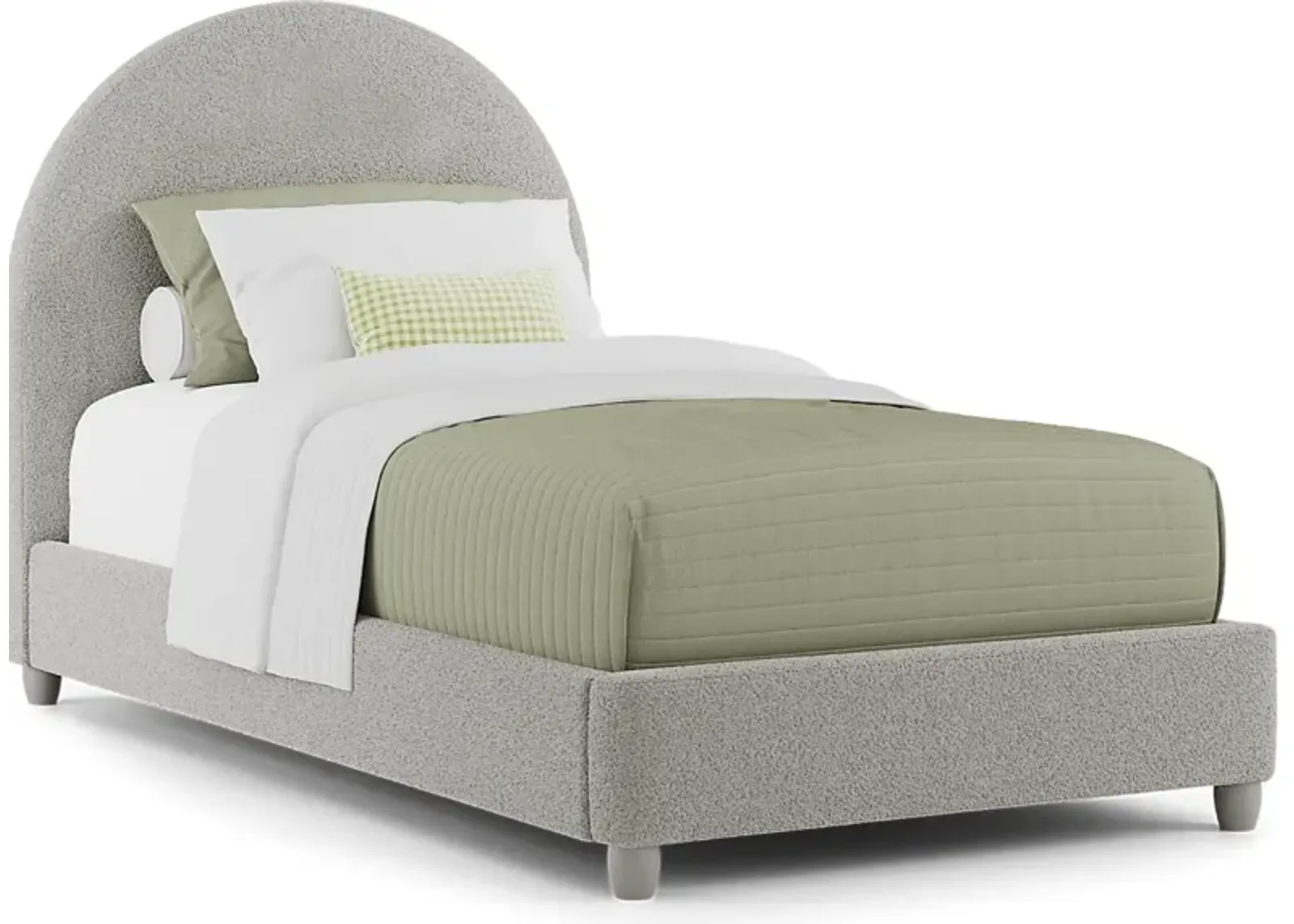 Kids Moonstone Gray 3 Pc Twin Upholstered Bed