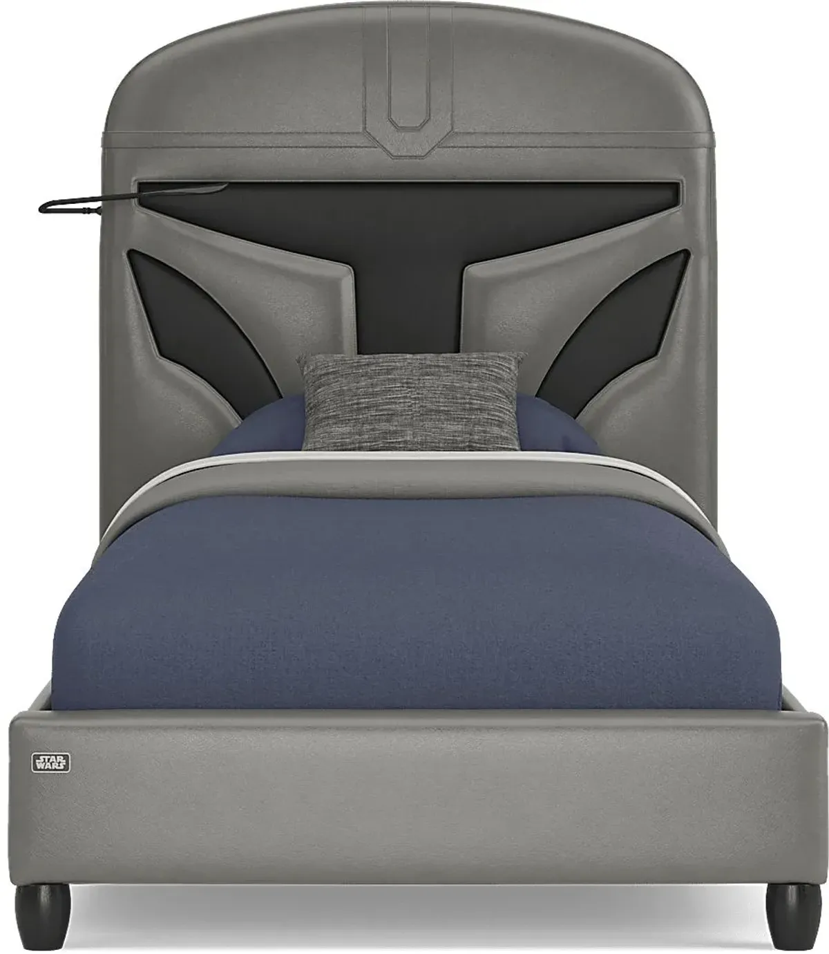 Kids Star Wars Mandalorian Dark Gray Twin Bed