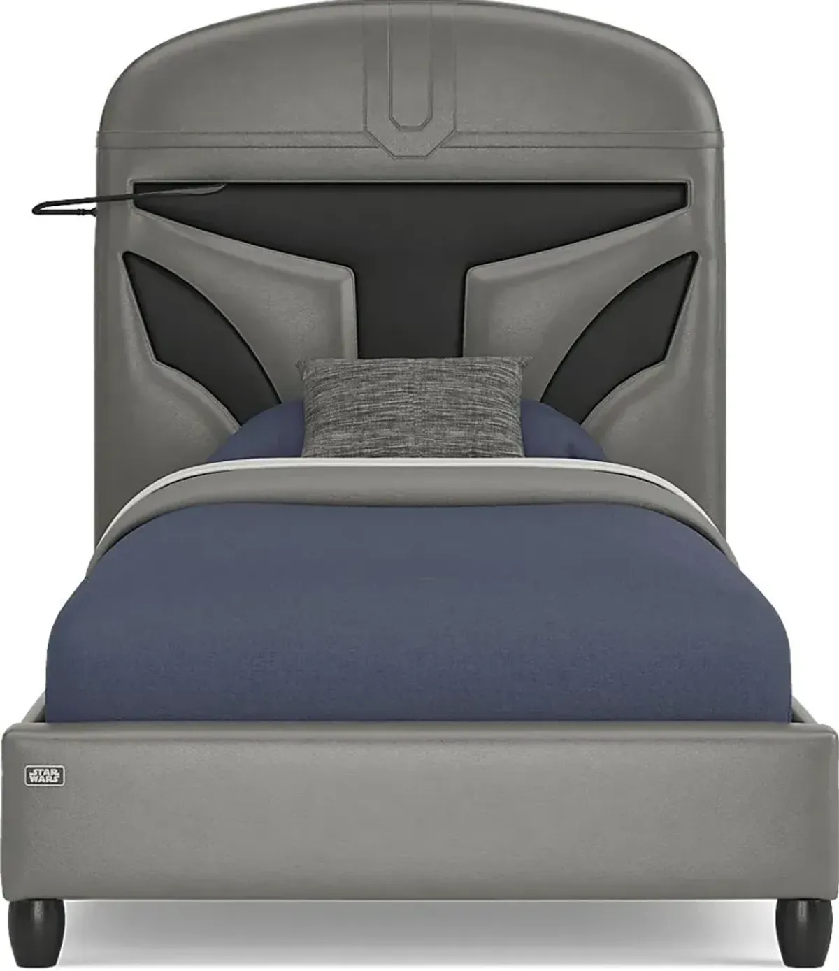 Kids Star Wars Mandalorian Dark Gray 3 Pc Twin Bed