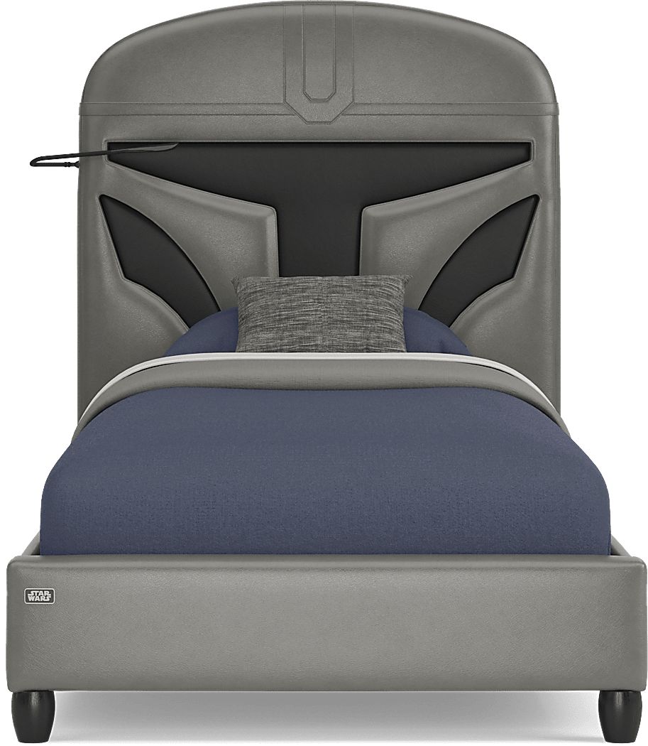 Kids Star Wars Mandalorian Dark Gray 3 Pc Twin Bed