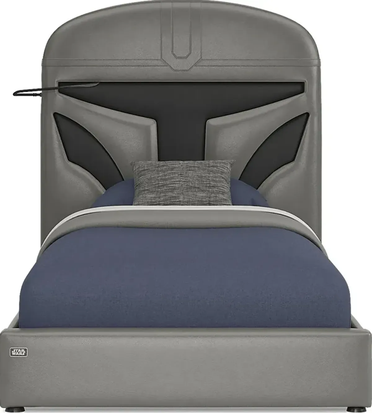 Kids Star Wars Mandalorian Dark Gray 3 Pc Twin Bed