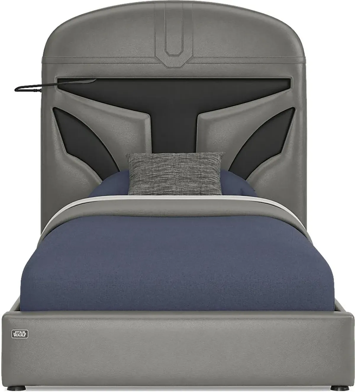 Kids Star Wars Mandalorian Dark Gray Twin Bed