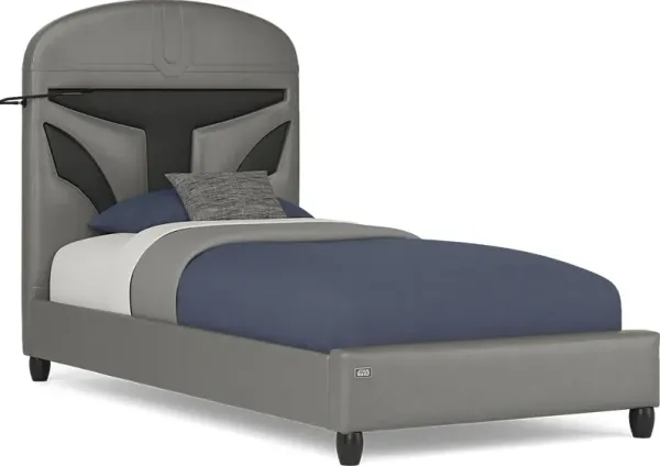Kids Star Wars Mandalorian Dark Gray Twin Bed