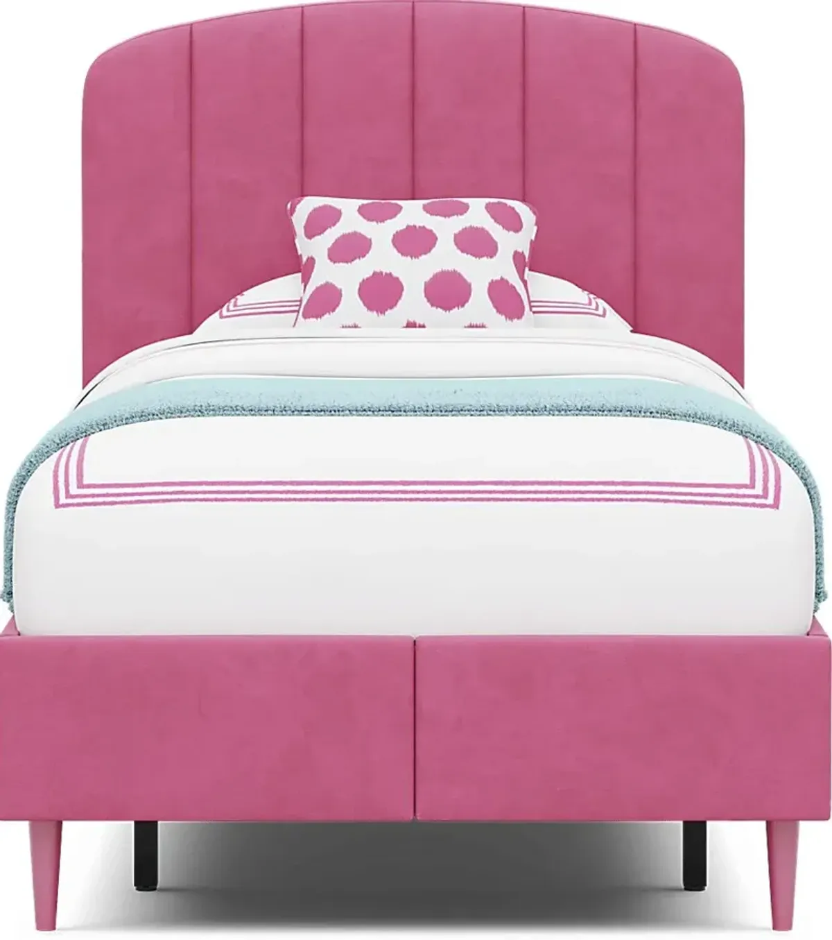 Kids Gwyneth Bubble Gum 3 Pc Twin Upholstered Storage Bed