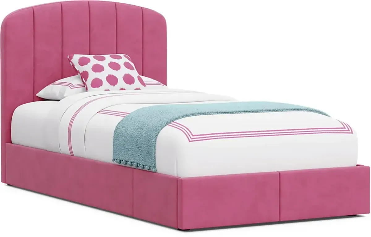 Kids Gwyneth Bubble Gum Twin Upholstered Storage Bed