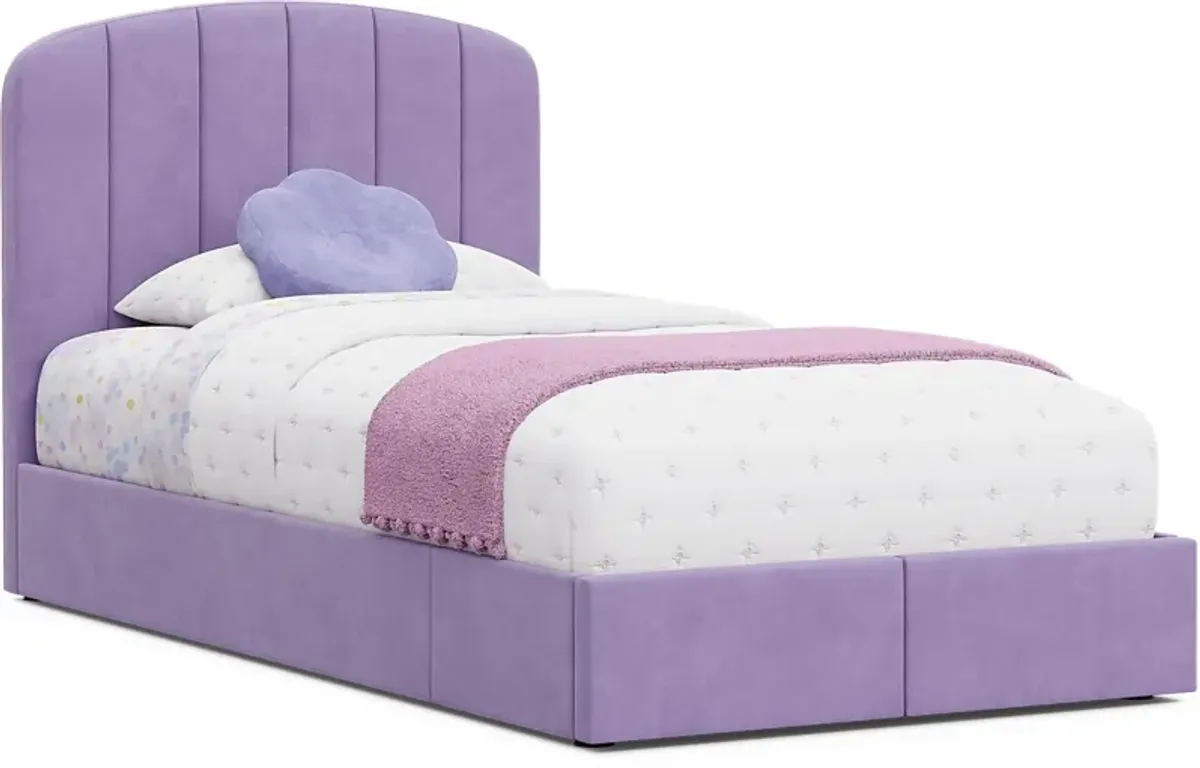 Kids Gwyneth Lavender 3 Pc Twin Upholstered Storage Bed