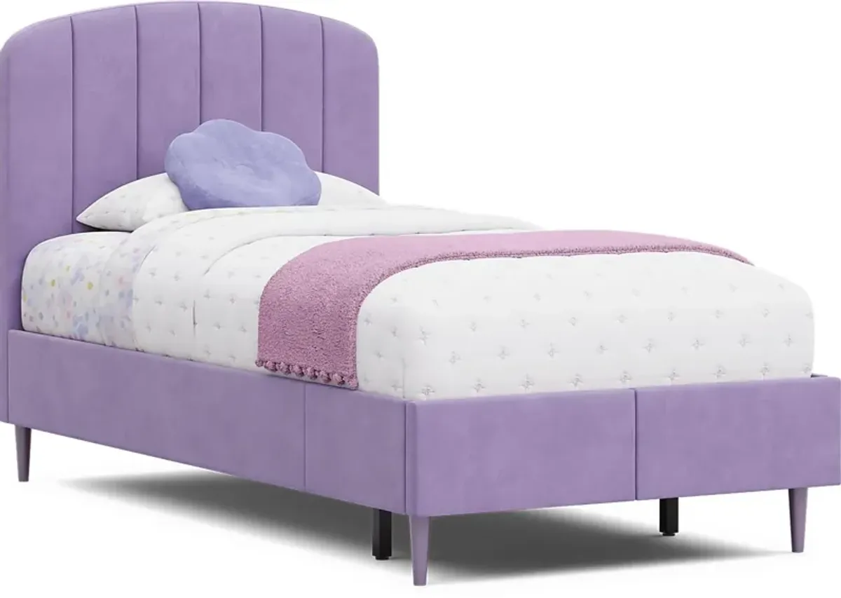 Kids Gwyneth Lavender 3 Pc Twin Upholstered Storage Bed