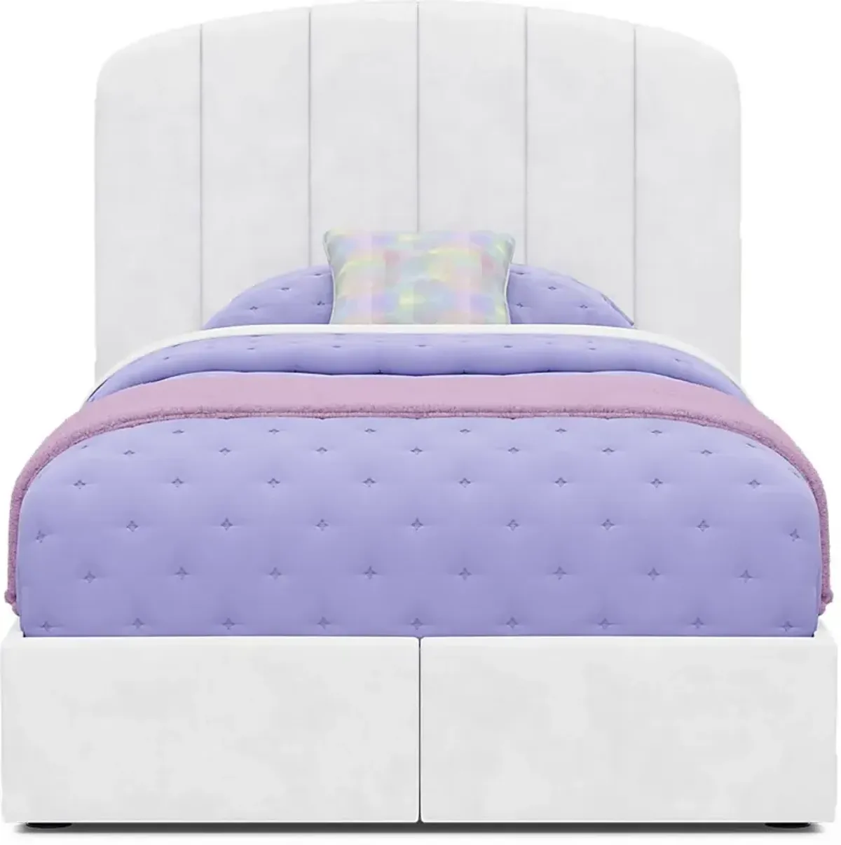 Kids Gwyneth White 3 Pc Twin Upholstered Storage Bed