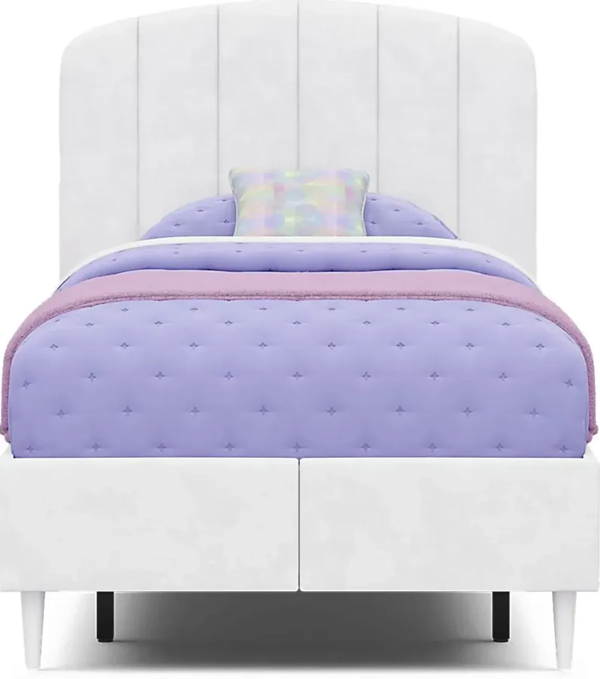 Kids Gwyneth White 3 Pc Twin Upholstered Storage Bed