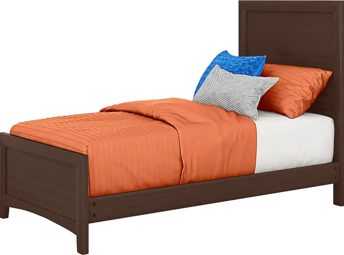 Kids Ivy League 2.0 Walnut 3 Pc Twin Panel Bed