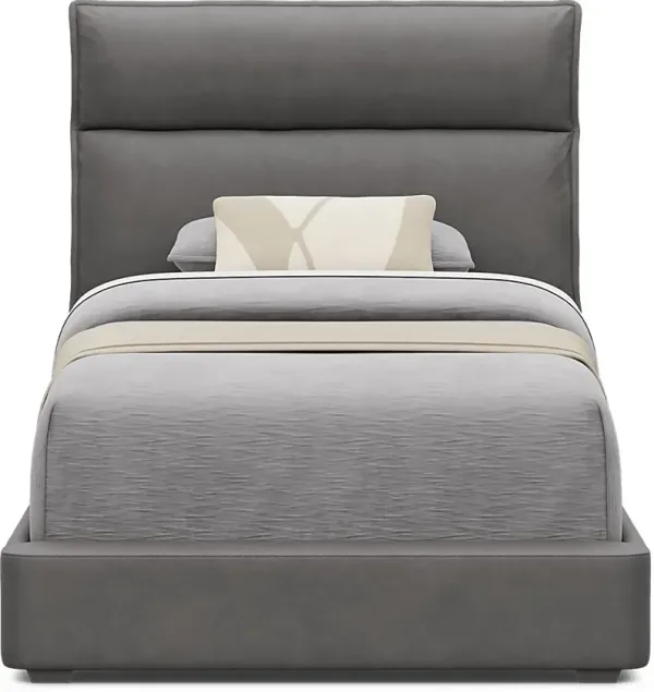 Kids Cloud9 Charcoal Twin Upholstered Bed