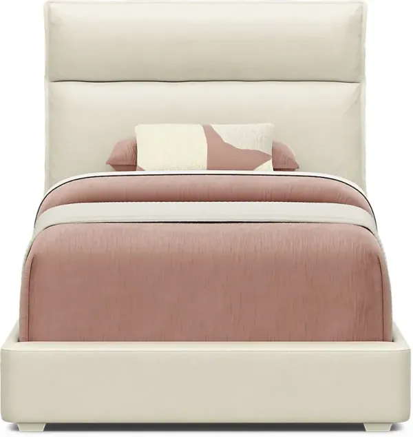 Kids Cloud9 Cream Twin Upholstered Bed