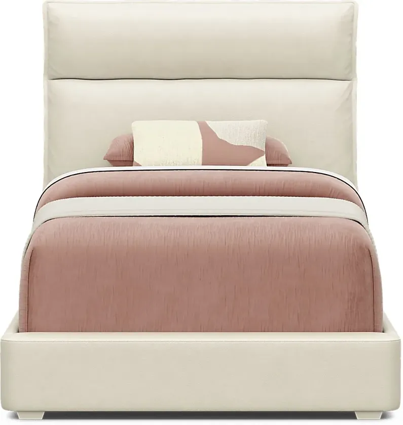 Kids Cloud9 Cream Twin Upholstered Bed