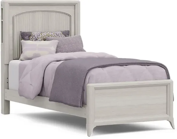 Kids Vivien Wirebrush Gray Twin Cubby Bed