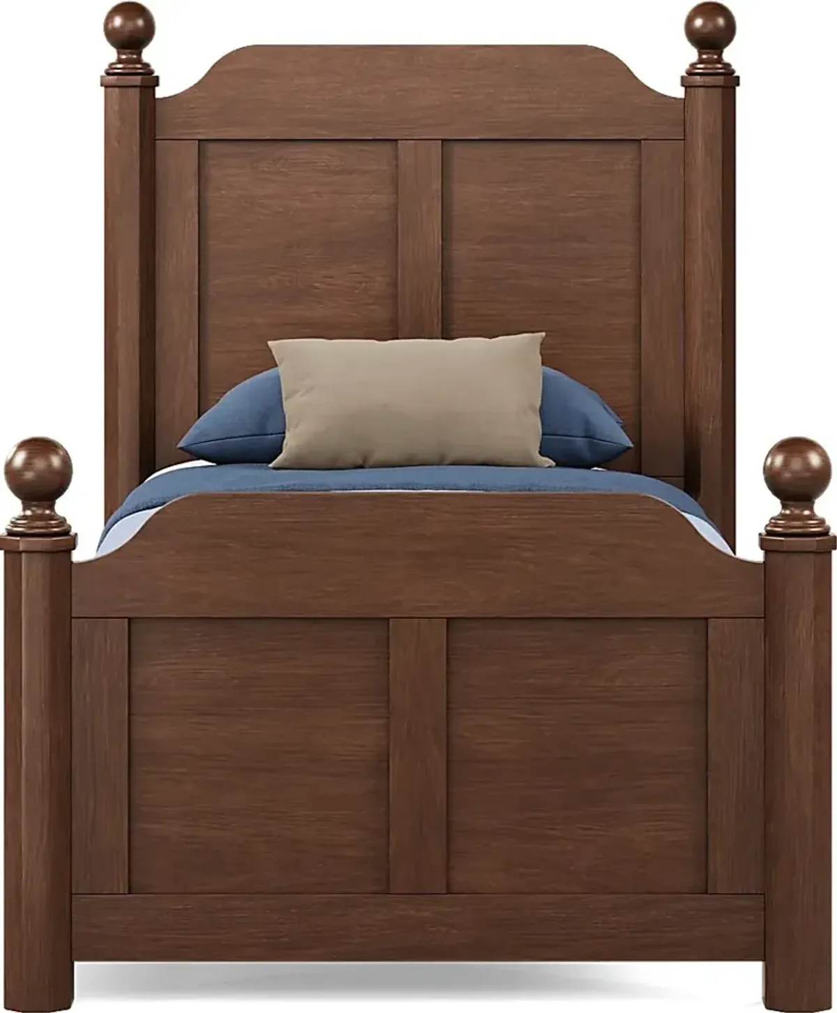 Kids South Bend Brown Cherry Twin Poster Bed