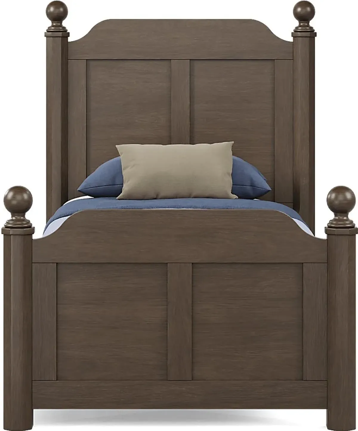 Kids South Bend Brown Cherry Twin Poster Bed