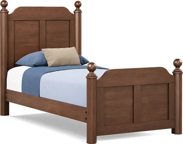 Kids South Bend Brown Cherry Twin Poster Bed