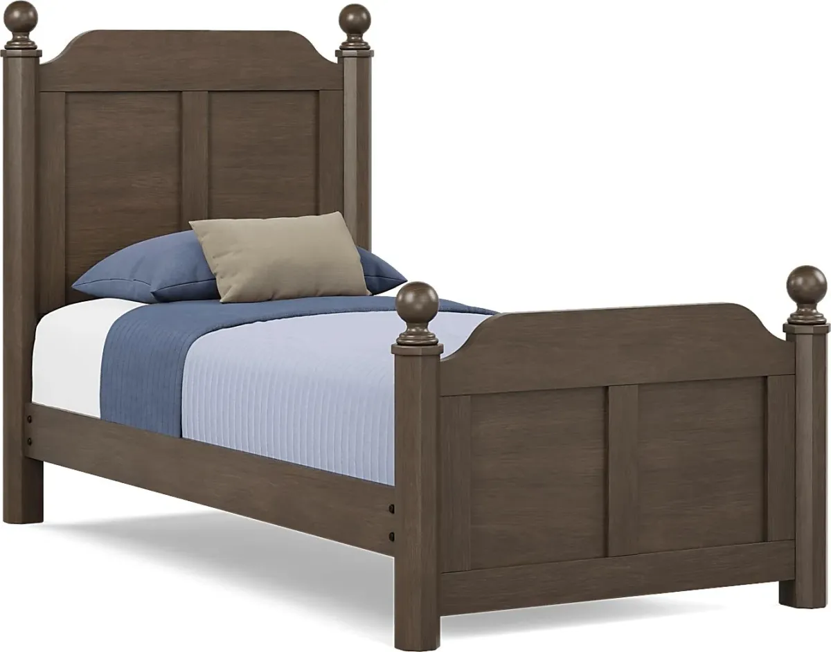 Kids South Bend Brown Cherry Twin Poster Bed