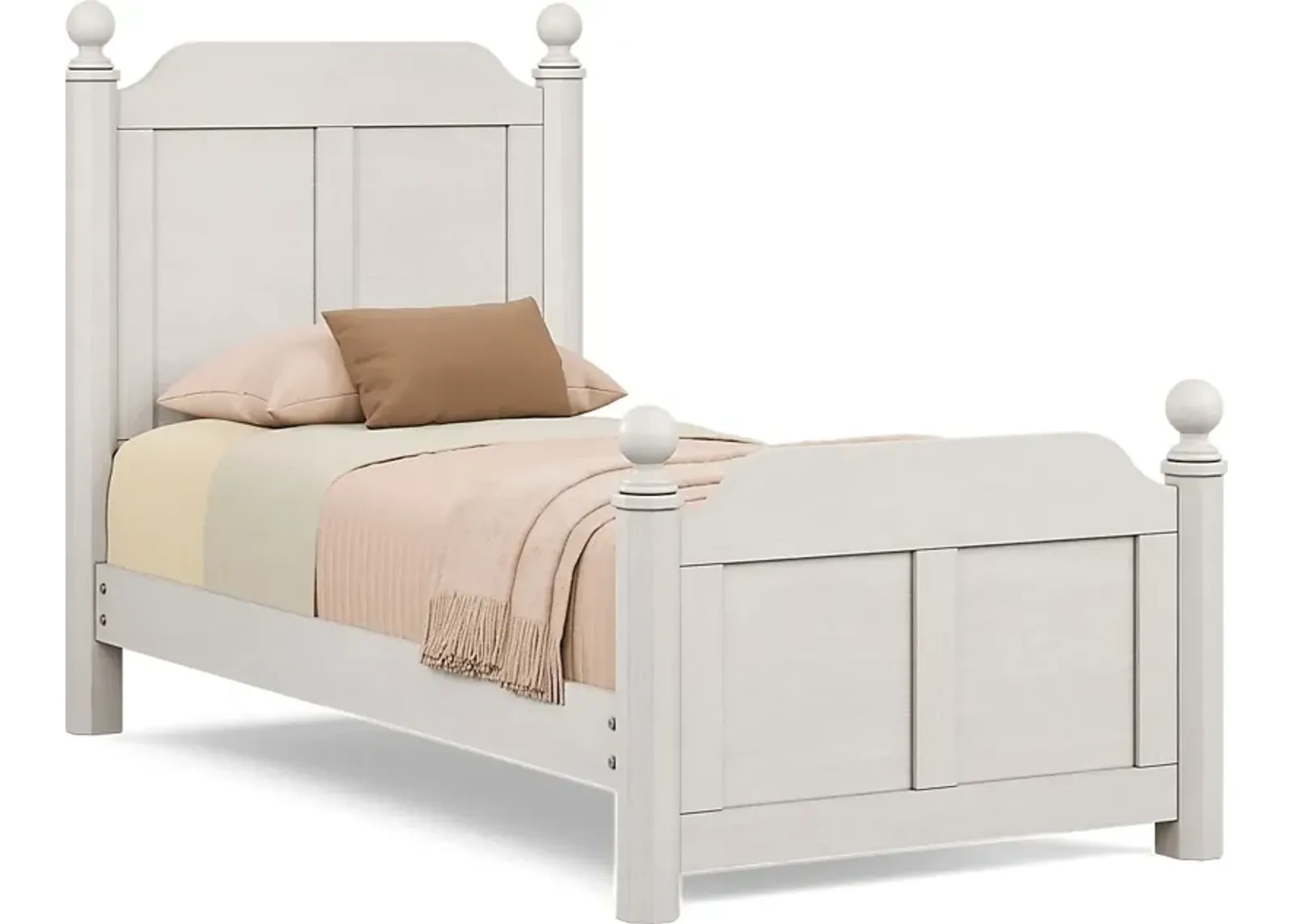 Kids South Bend Washed White 3 Pc Twin Poster Bed