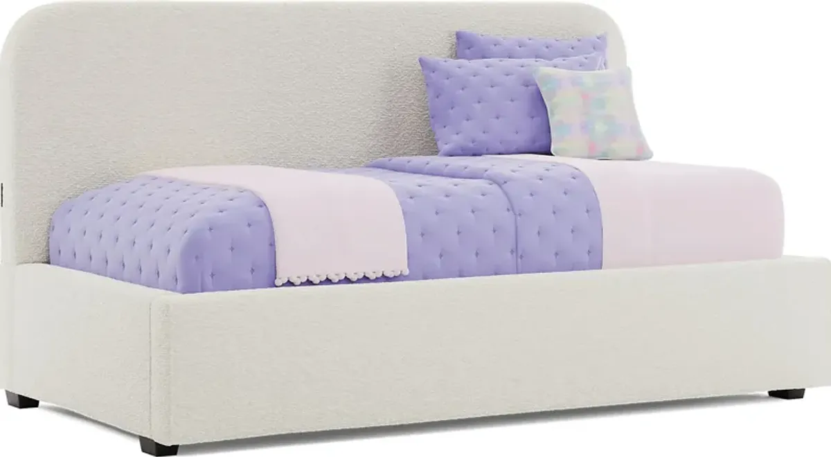 Kids Souxsie White Twin Upholstered Lounge Bed