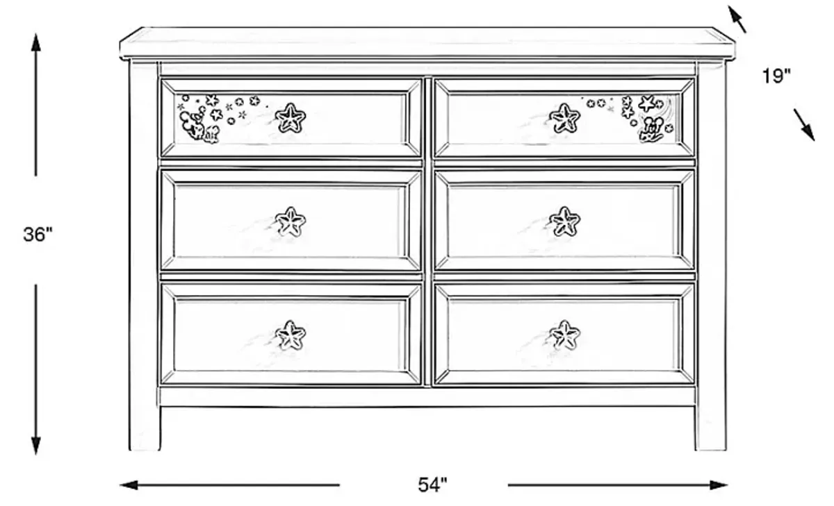 Starry Dreams with Mickey Mouse Gray Dresser