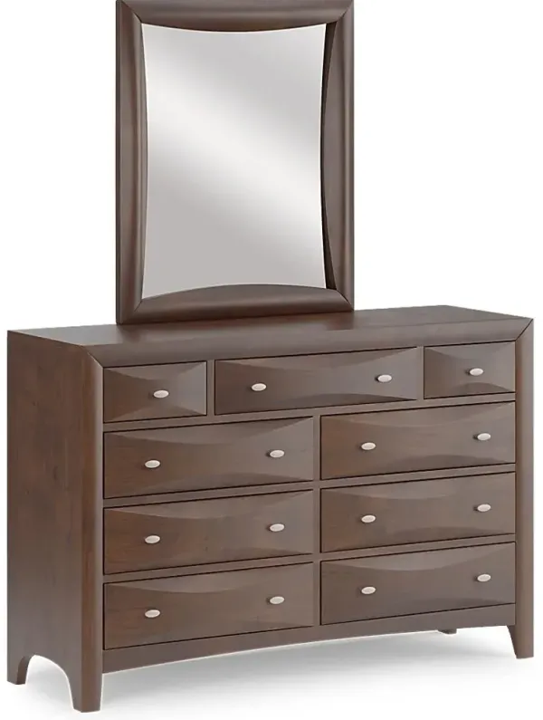 Kids Ivy League 2.0 Walnut Dresser & Mirror Set