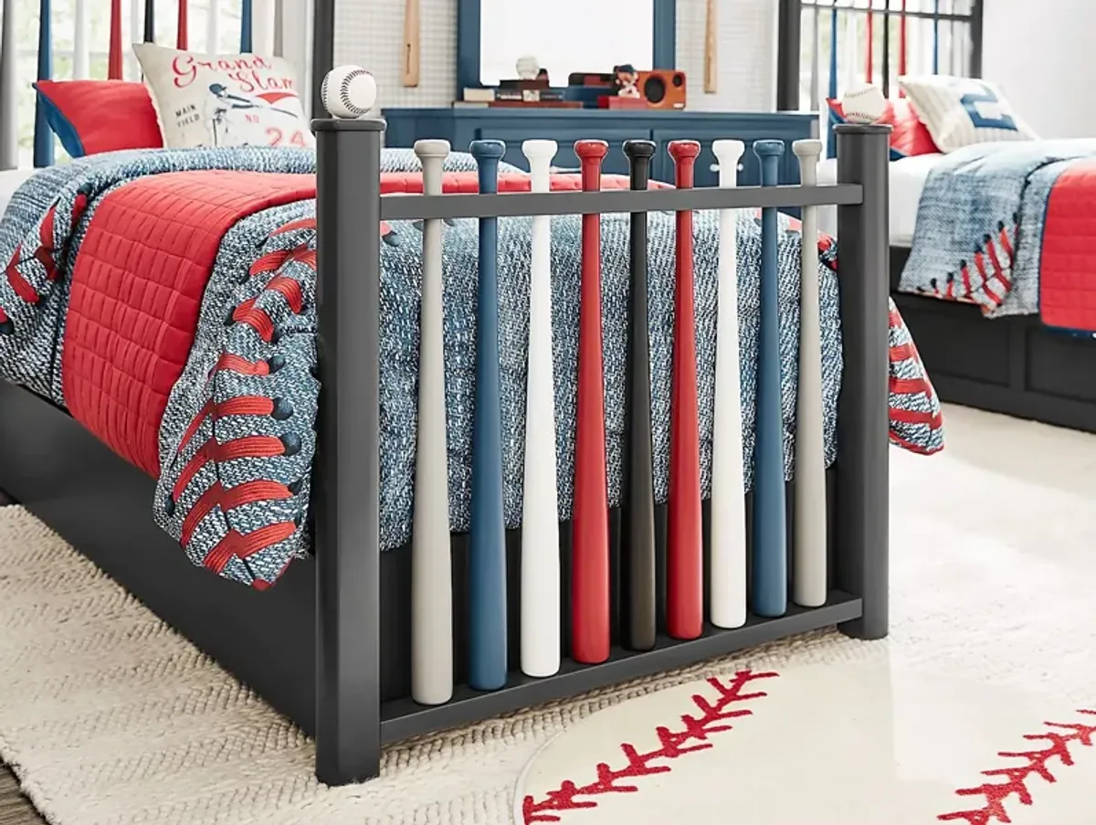 Kids Batter Up Painted 3 Pc Twin Baseball Bat Bed