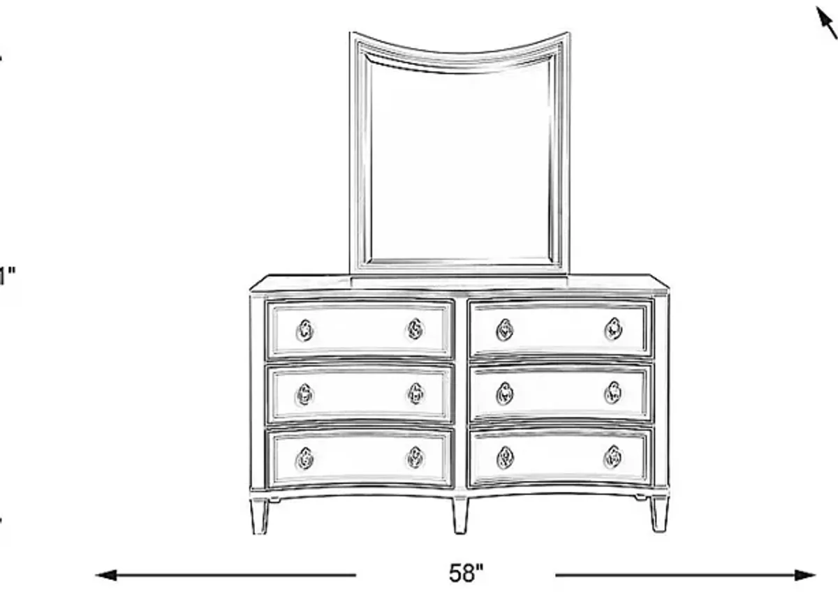 Kids Jaclyn Place Ivory Dresser Mirror Set