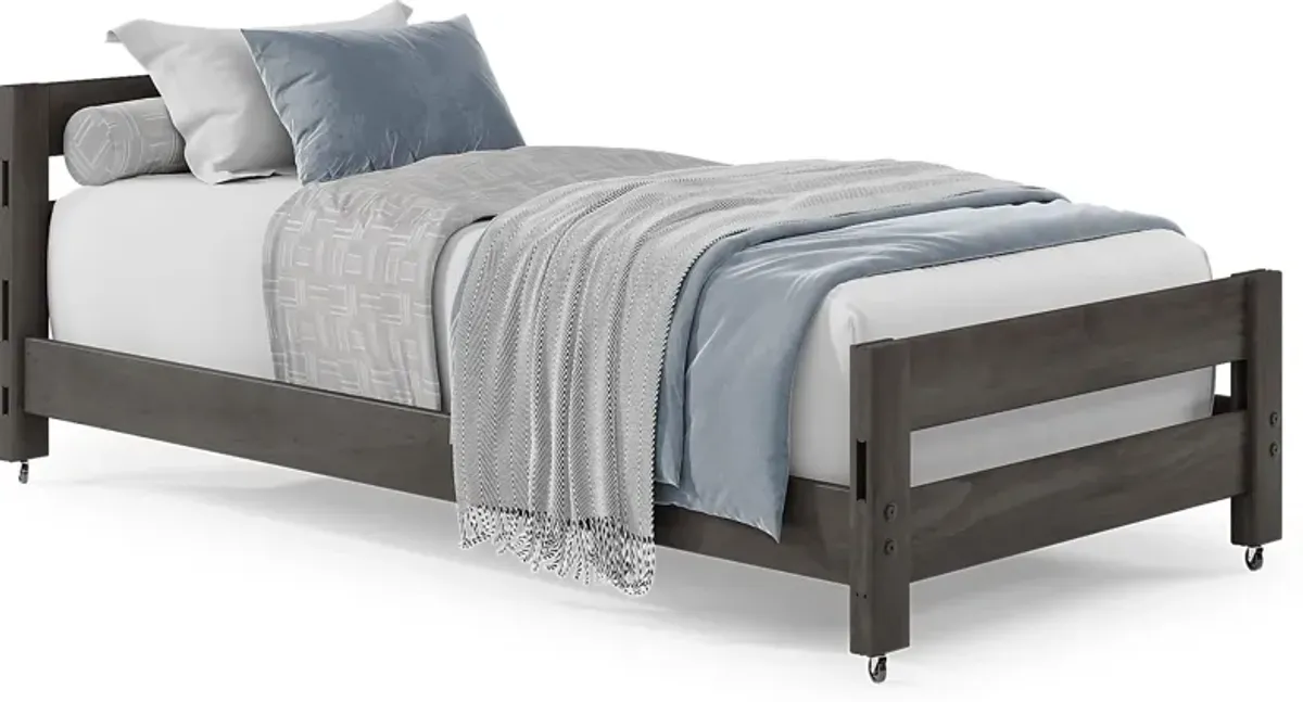 Kids Creekside 2.0 Charcoal Twin Caster Bed