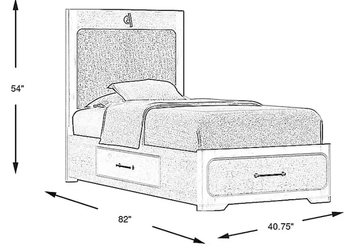 Kids Southside Loft Ebony 3 Pc Twin Storage Bed