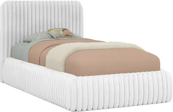Kids Charlize White Twin Upholstered Bed