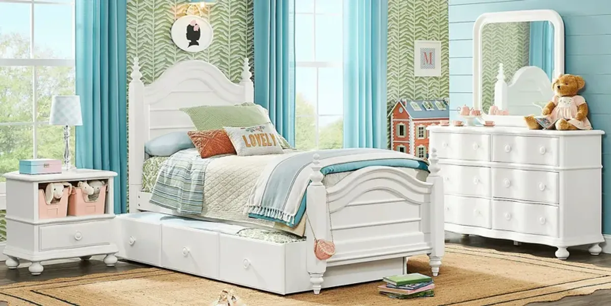 Kids San Simeon White 3 Pc Twin Poster Bed