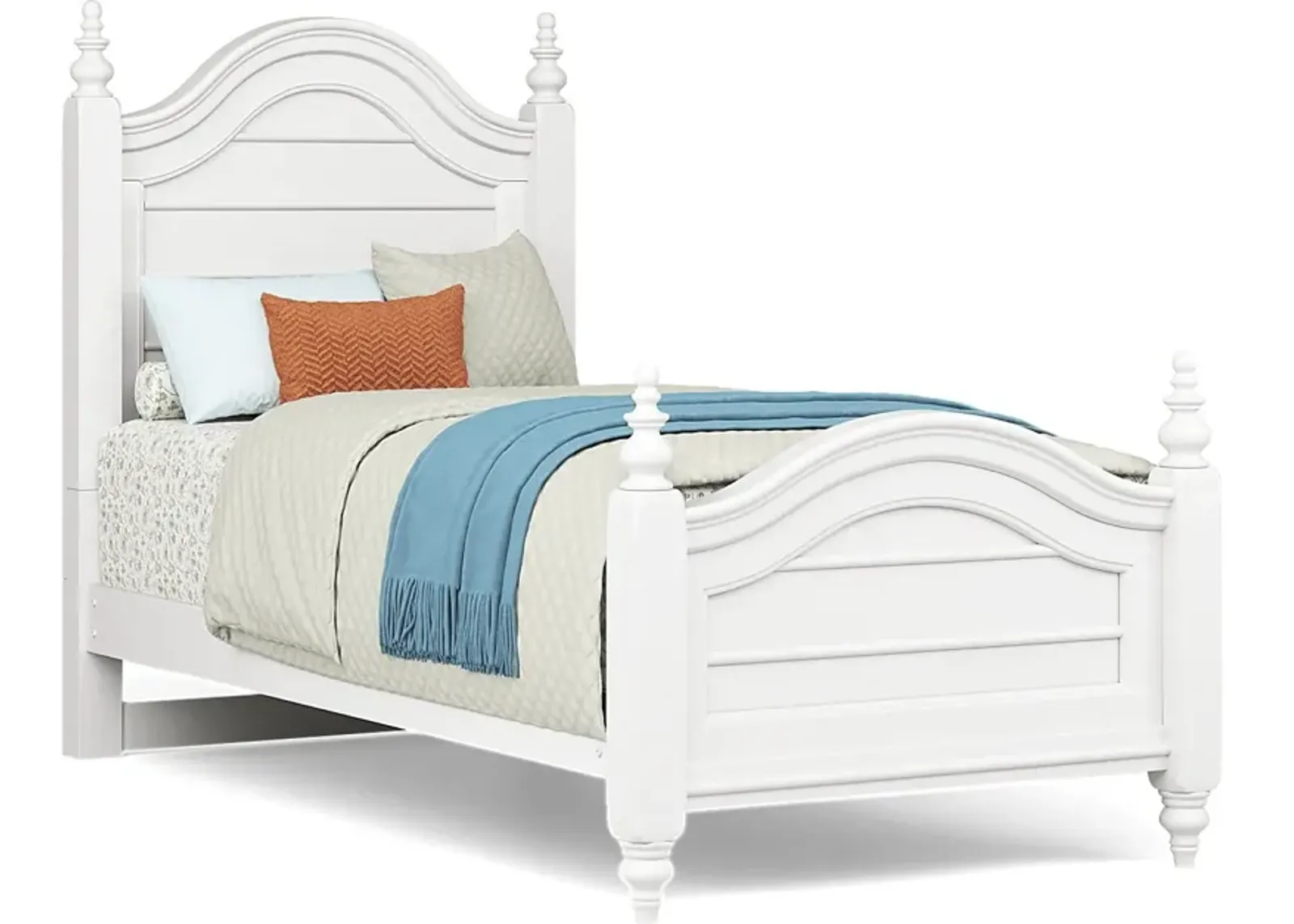 Kids San Simeon White 3 Pc Twin Poster Bed