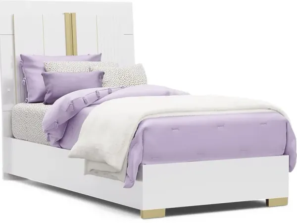 Kids Valentina White Twin Sleigh Bed