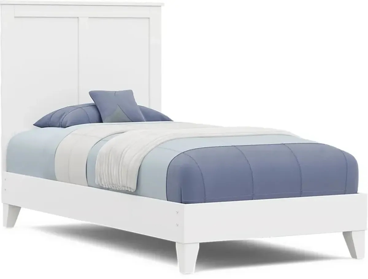 Kids Preston Place White Twin Panel Bed