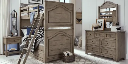 Kids Country Hollow Fawn 2 Pc Dresser and Mirror
