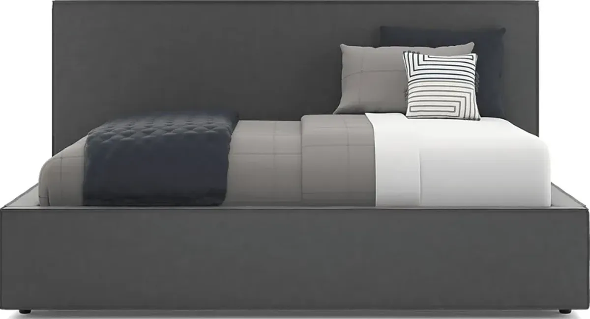 Kids Whitman Gray Full Upholstered Lounge Bed