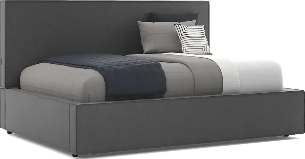 Kids Whitman Gray Full Upholstered Lounge Bed
