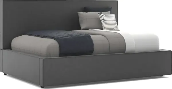 Kids Whitman Gray Full Upholstered Lounge Bed