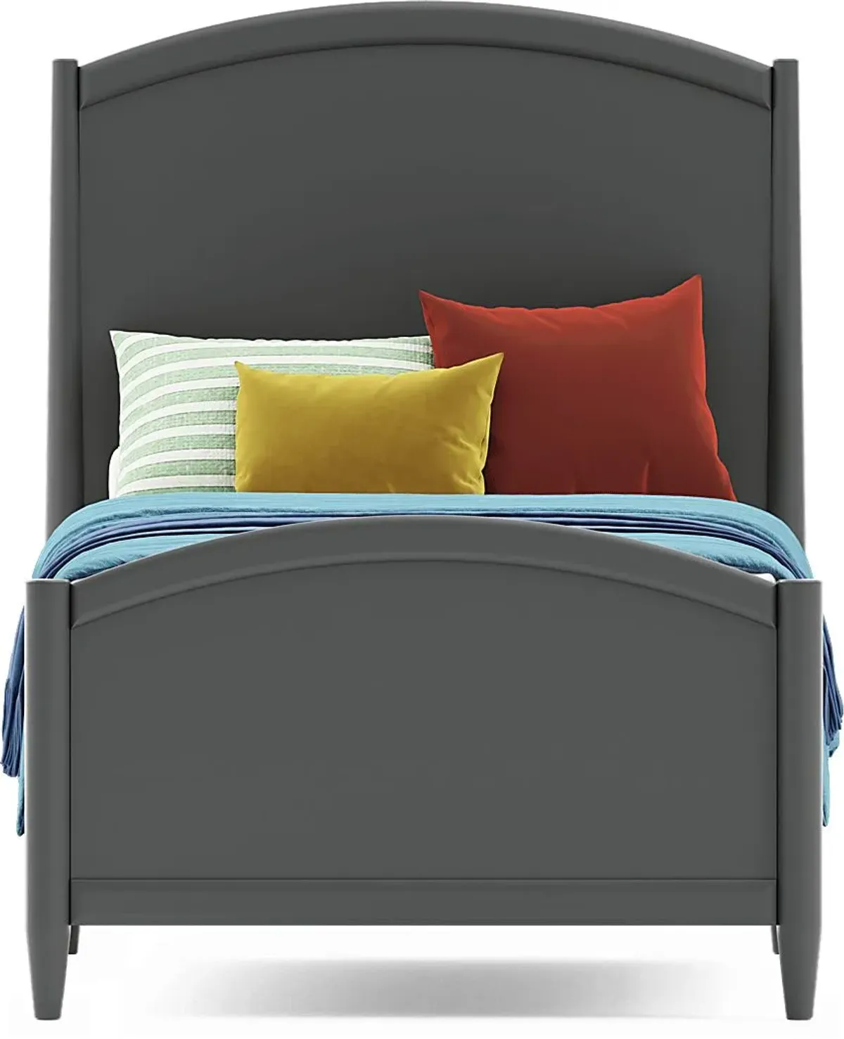 Kids Modern Colors Iron Ore Twin XL Panel Bed
