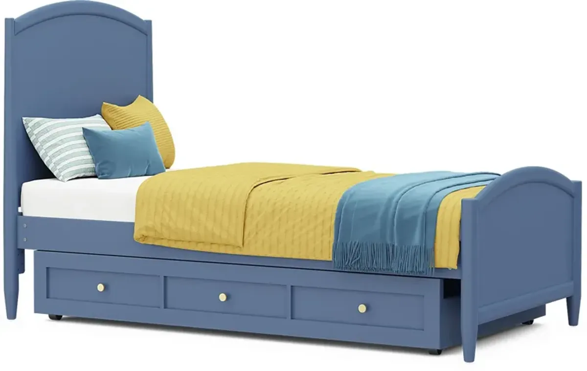 Kids Modern Colors Slate Blue 3 Pc Twin XL Panel Bed